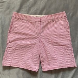 J. Crew Bermuda Shorts, Red & White Stripe, size 4